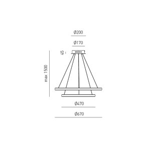 Lustre moderne Gea Luce IOLE S2 T 42W LED