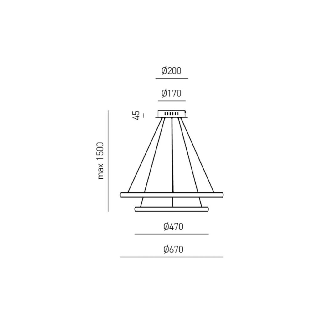 Lustre moderne Gea Luce IOLE S2 T 42W LED