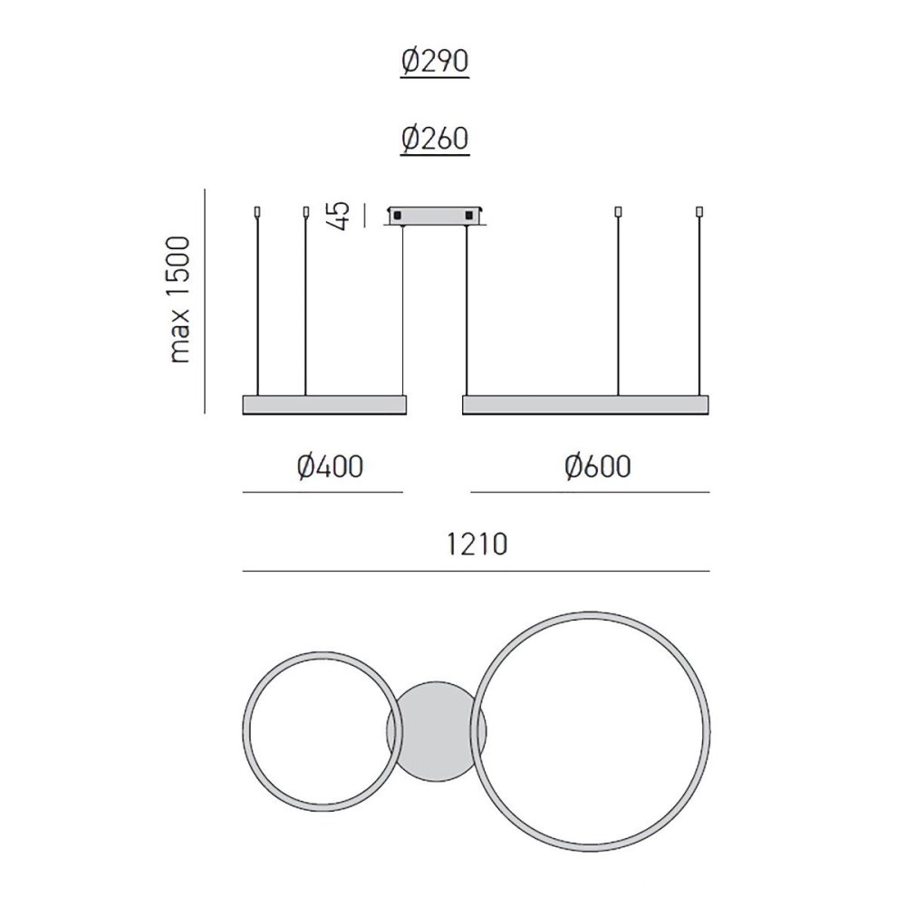 Lustre classique Gea Luce CRISEIDE S2D O LED