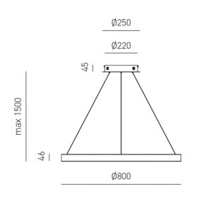 Lampadario moderno Gea Luce CRISEIDE SG N LED alluminio sospensione