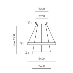 Gea Luce CRISEIDE S2P N lámpara de araña LED moderna