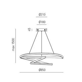 Lampadario moderno Gea Luce DIVA SS B LED alluminio lampada sospensione