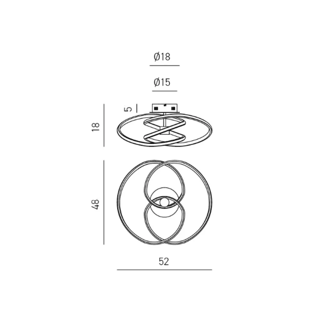 Plafonnier moderne Gea Luce DIVA PP B LED