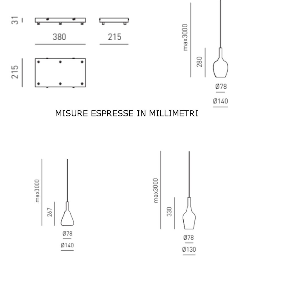 Sospensione OFELIA MINI 6 luci Gea Luce