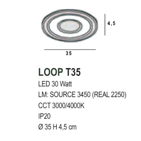 Plafoniera classica Promoingross LOOP T RU