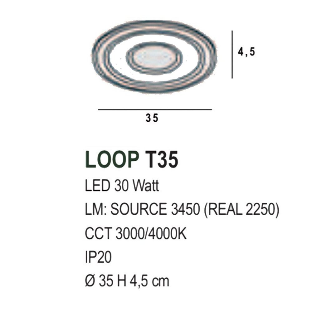 Plafoniera classica Promoingross LOOP T RU