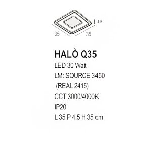 Plafonnier classique Promoingross HALO Q35 RU LED CCT