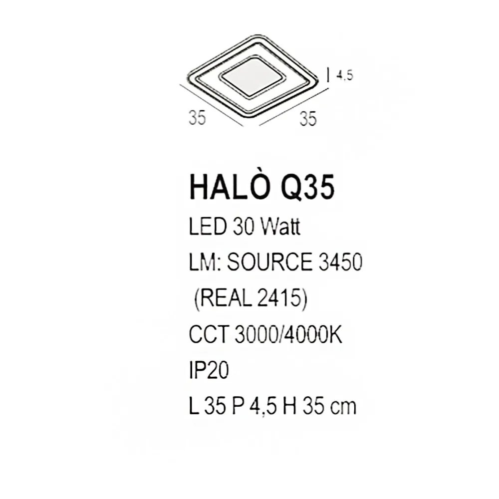 Klassische Deckenleuchte Promoingross HALO Q35 RU LED CCT