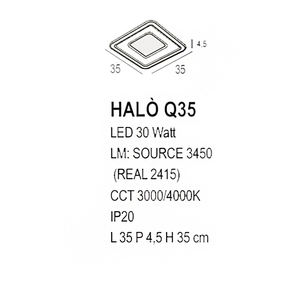 Plafonnier classique Promoingross HALO Q35 RU LED CCT