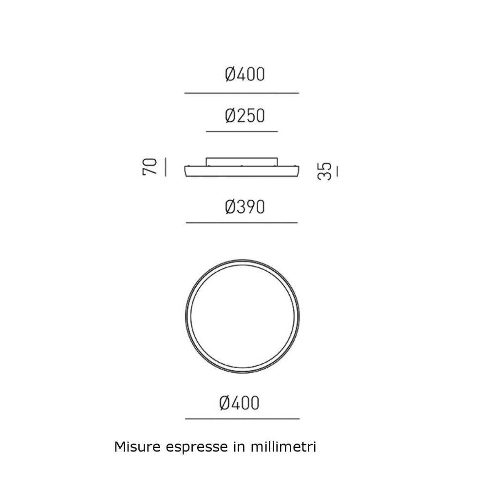 Lámpara de techo moderna Gea Luce ACELIA PP N LED