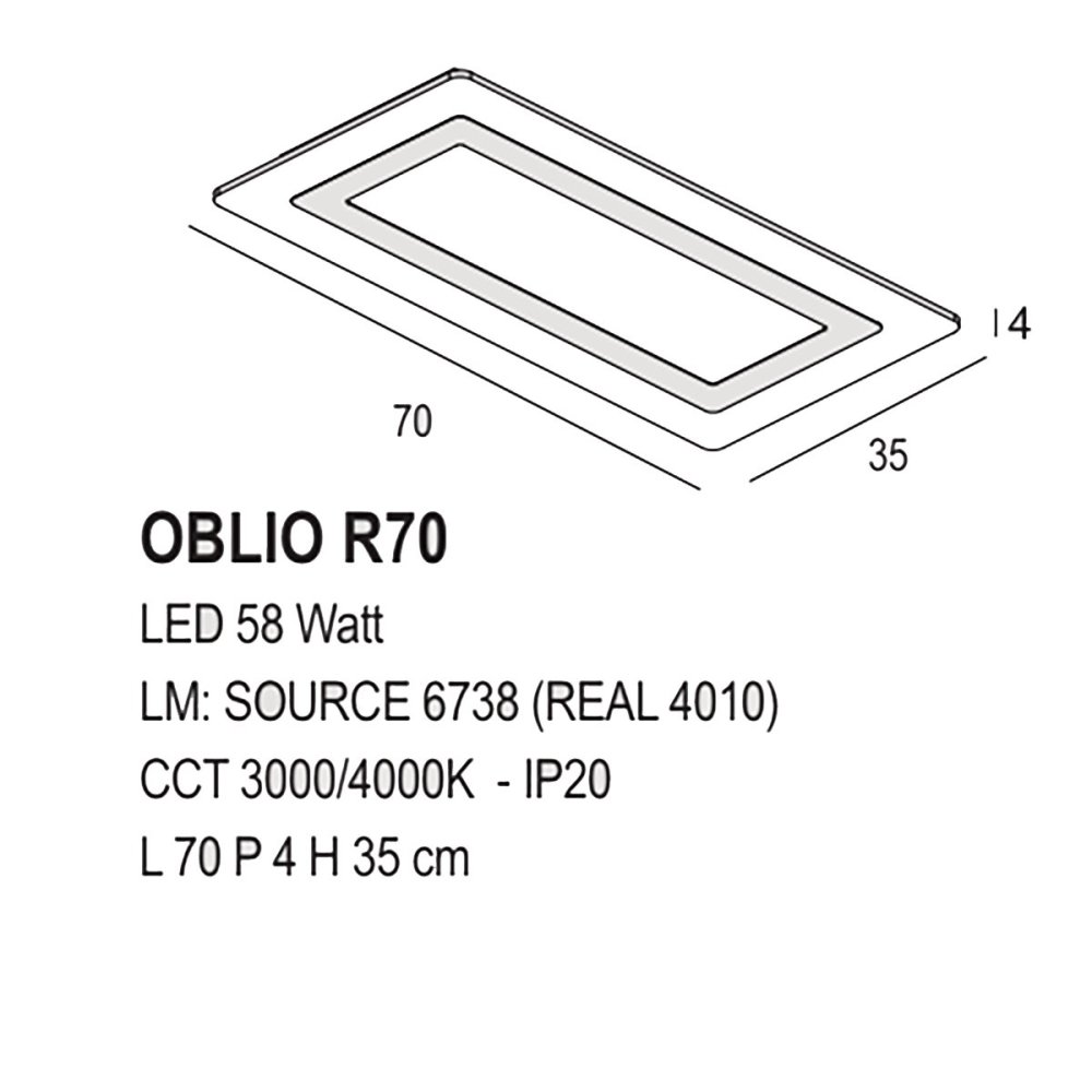 Promoingross OBLIO R70 moderne Deckenleuchte