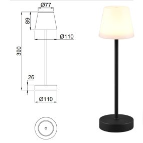 Abat-jour led tactile externe Trio Lighting MARTINEZ R54086132