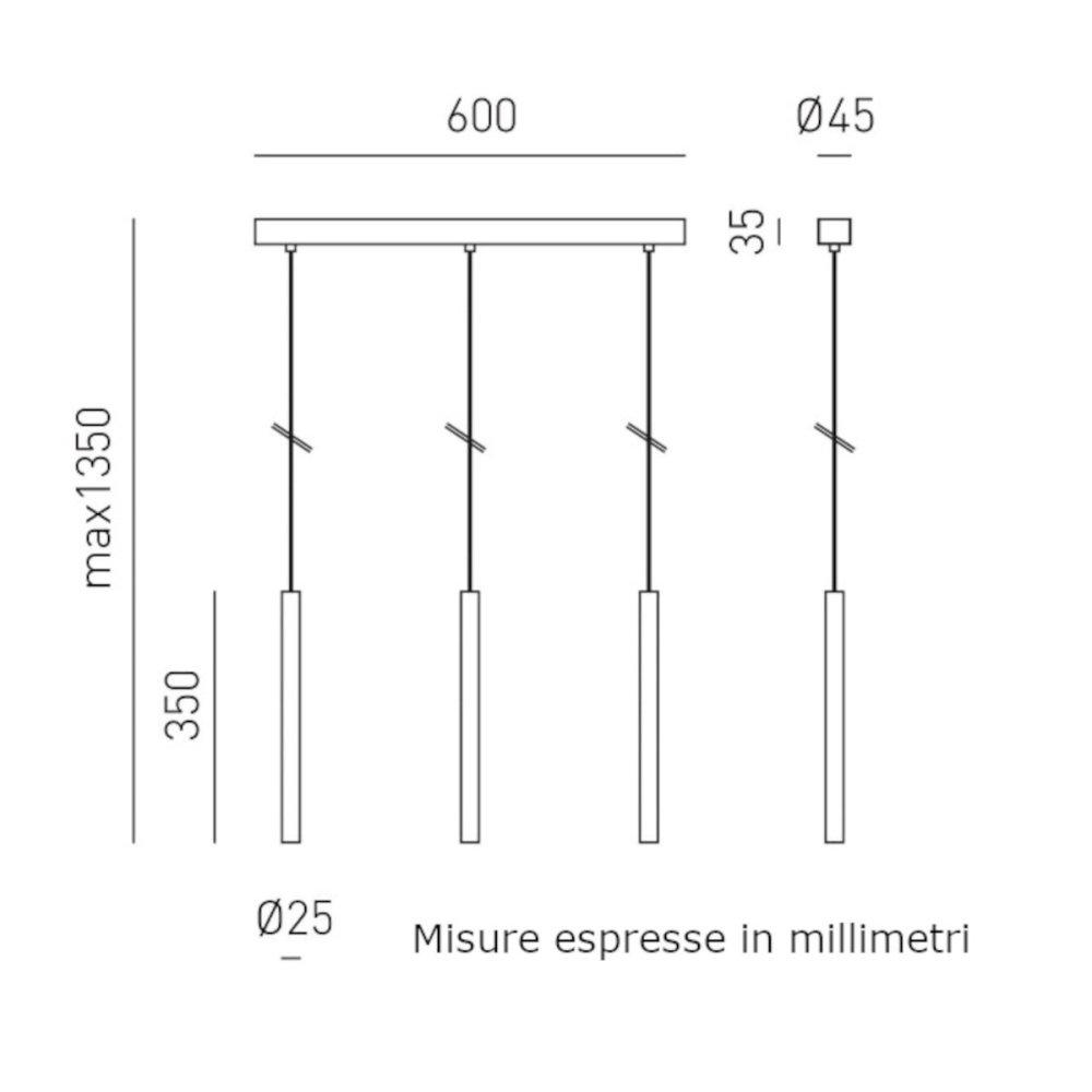 Lampadario moderno Gea Luce THALASSIA S3P N LED alluminio sospensione