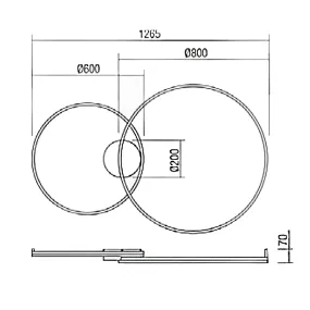 Lámpara de techo clásica LED CCT ORBIT 80+60 de Redo Group