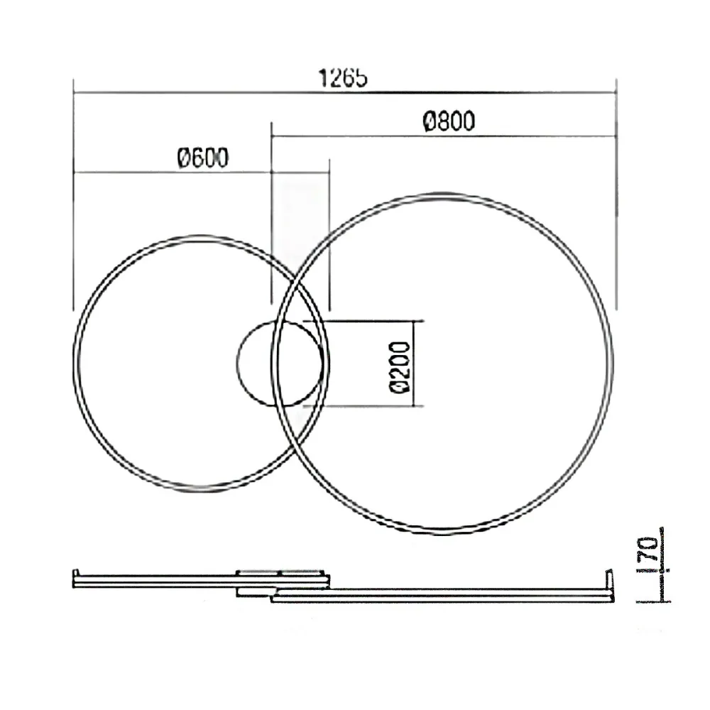 Lámpara de techo clásica LED CCT ORBIT 80+60 de Redo Group