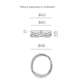 Lámpara de techo moderna Gea Luce ATIA PP B LED
