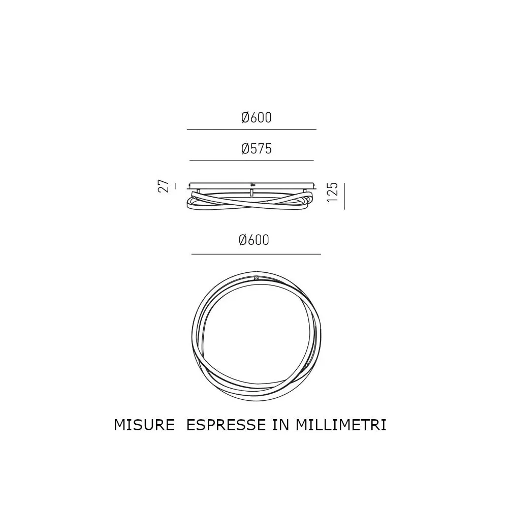 Lámpara de techo moderna Gea Luce ATIA PM B LED