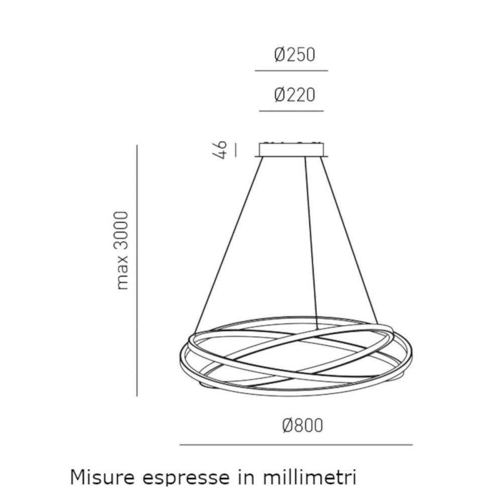 Lampadario moderno Gea Luce ATIA SM B LED alluminio silicone sospensione