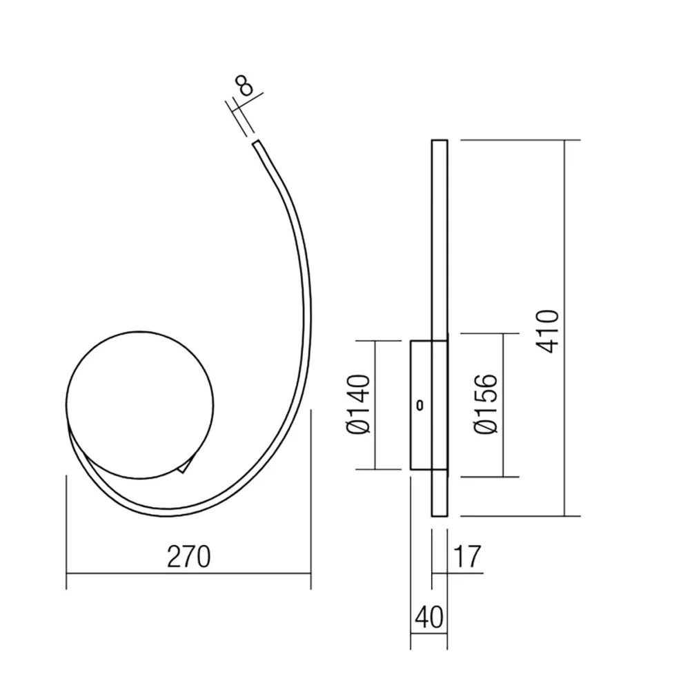 Moderne Wandleuchte der Redo-Gruppe NEXUS