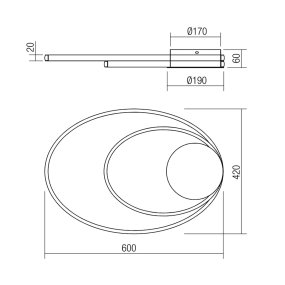 Applique moderno Redo group NEXUS 45W LED lampada parete illuminazione indiretta