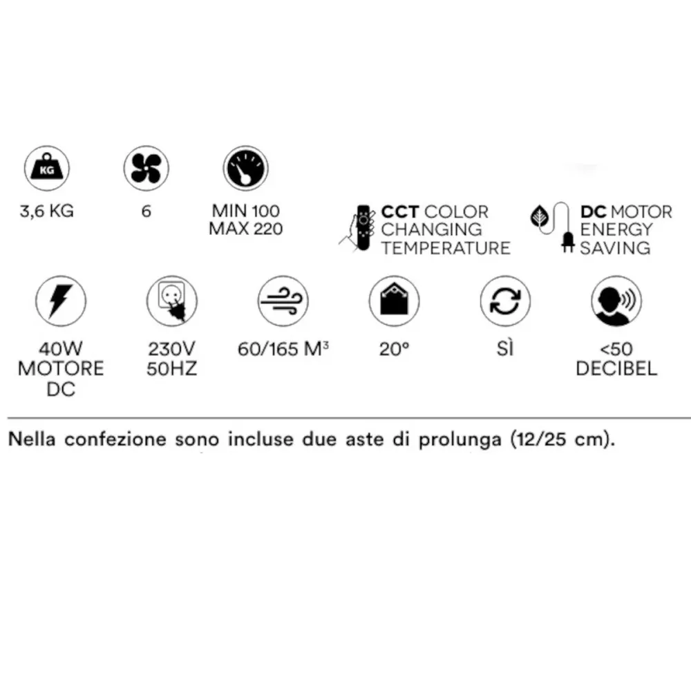 Ventilatore classico Perenz SIRIO 7187 N CT LED