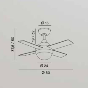 Perenz CRUX 7163 B CT LED moderner Ventilator