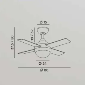 Ventilador moderno Perenz CRUX 7163 B CT LED