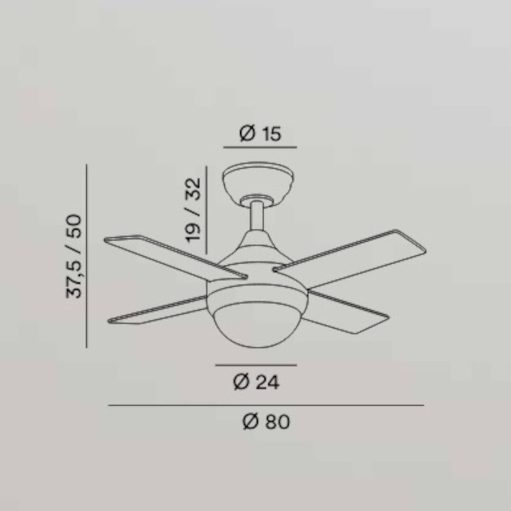 Perenz CRUX 7163 B CT LED moderner Ventilator