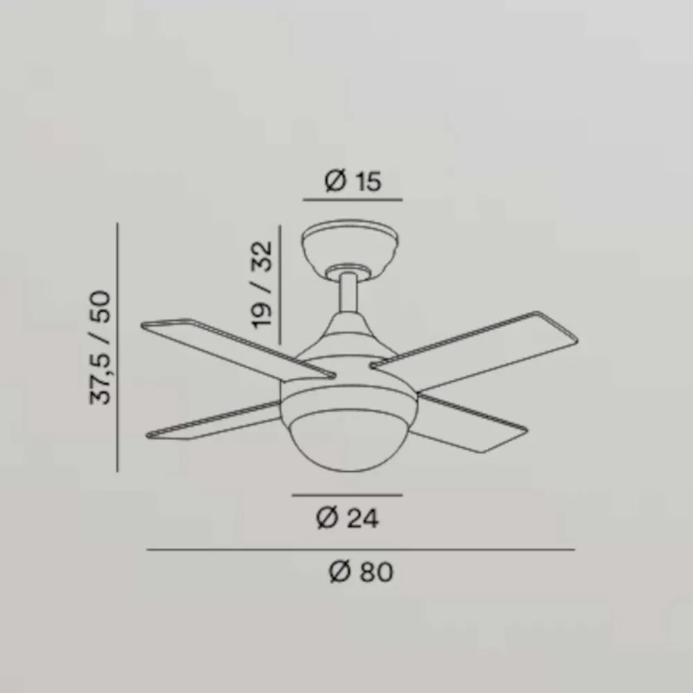 Ventilador moderno Perenz CRUX 7163 B CT LED