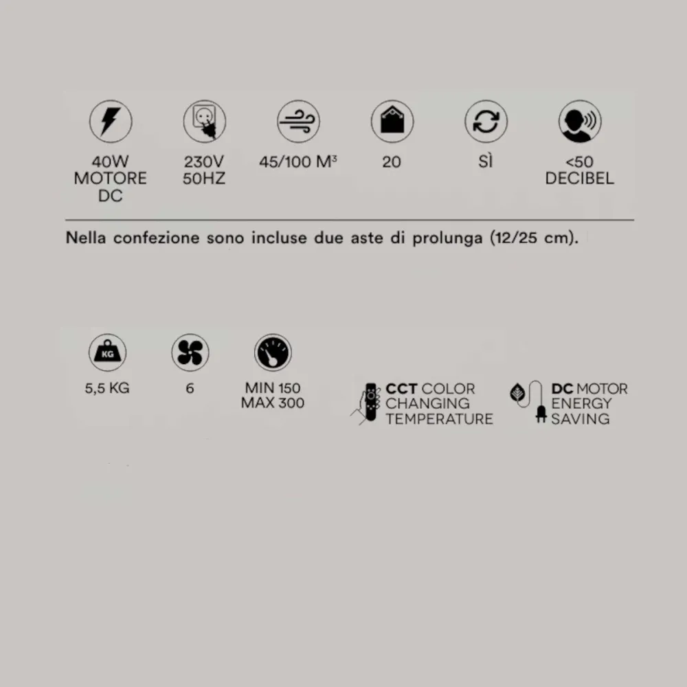 Perenz CRUX 7163 B CT LED moderner Ventilator