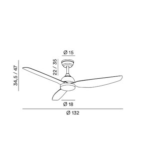 Moderner Ventilator Perenz PEGASO 7189 B CT LED