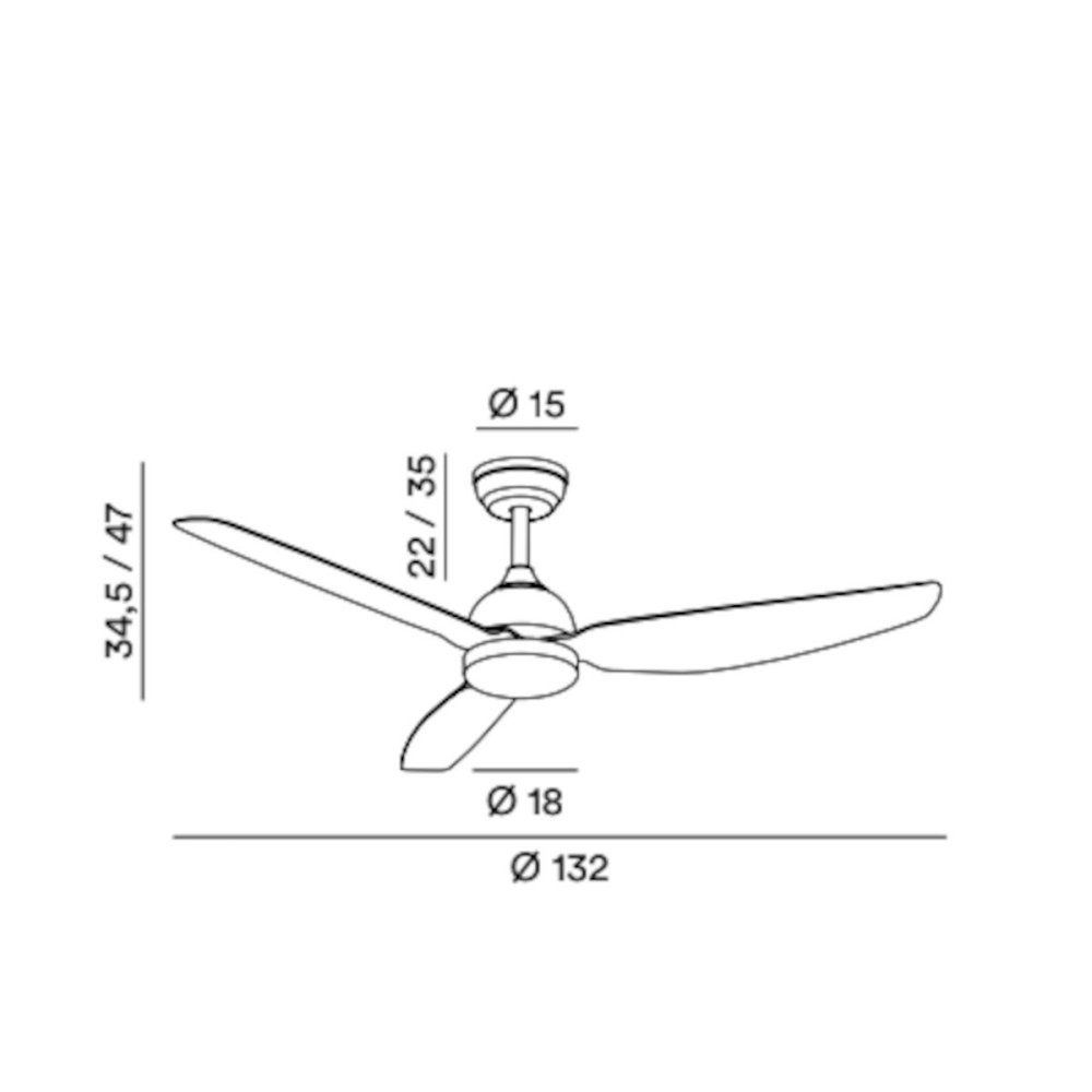 Moderner Ventilator Perenz PEGASO 7189 B CT LED