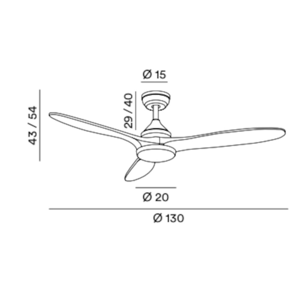 Ventilateur LED classique Perenz TRIADE 7170 B CT