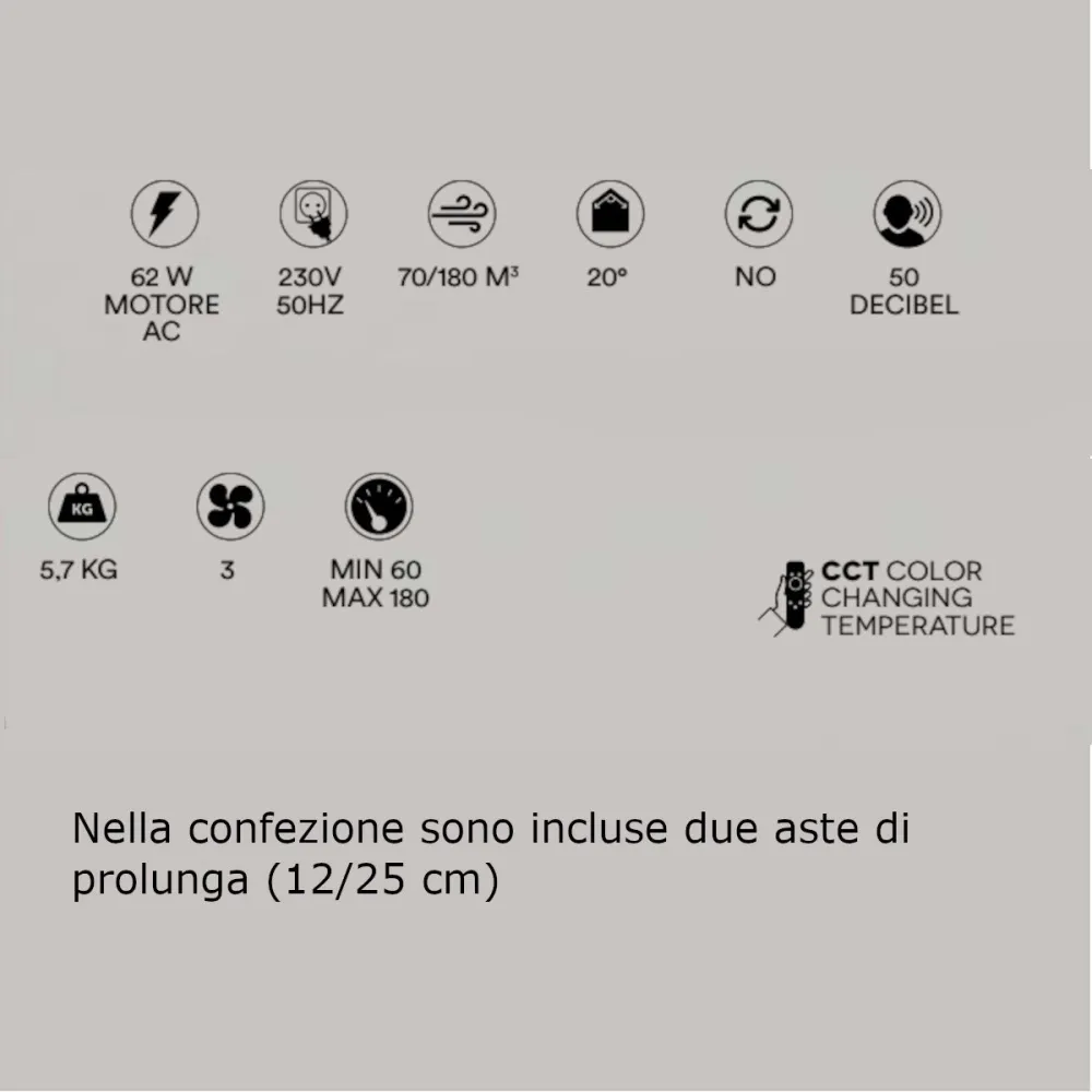 Ventilateur moderne Perenz ORIONE 7180 B CT LED