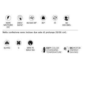 Perenz SMARTI 7172 B CT LED ventilador moderno