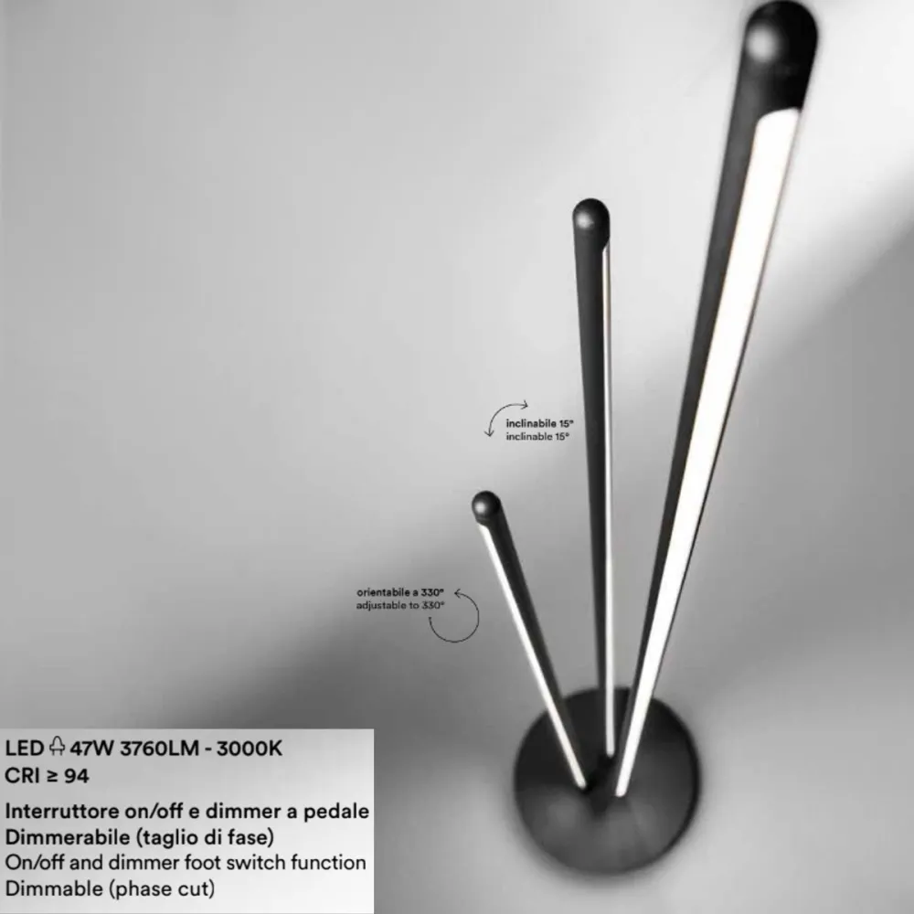 Piantana moderna Perenz illumina TWINS 8057 B LC LED dimmerabile
