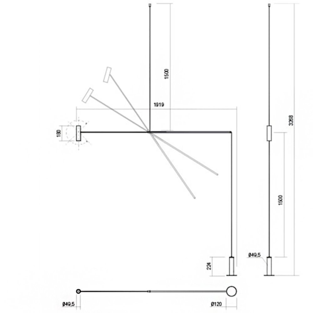 Bodendeckenleuchte Redo-Gruppe PICAS 01-2695