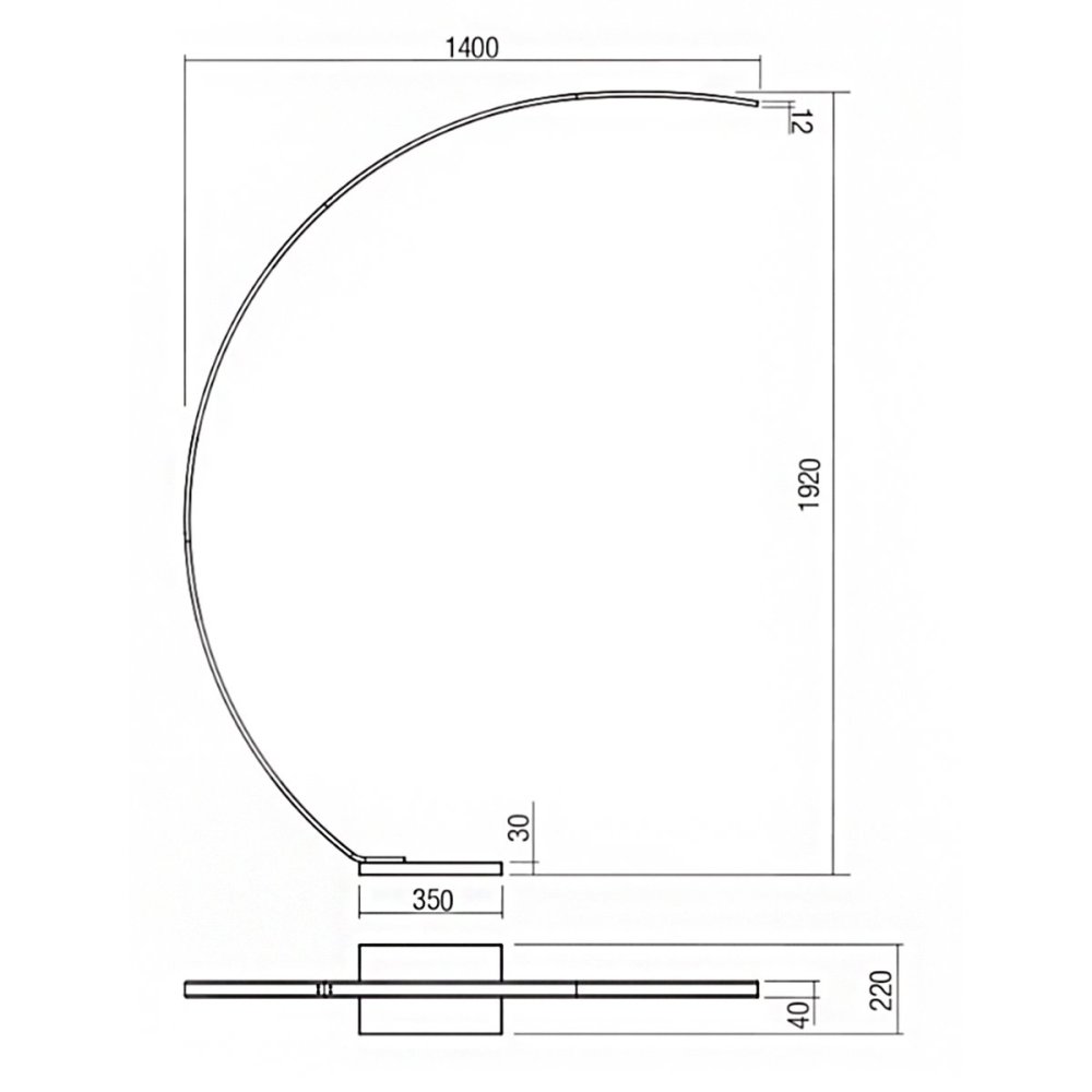 Lámpara de pie grupo Redo CARVER 01-3217 3216 brazo arco