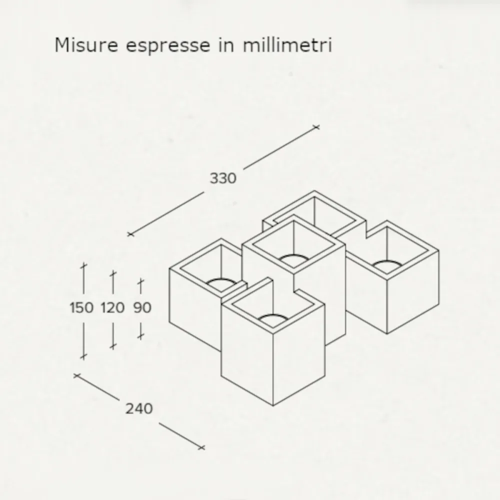 Plafonnier LED en plâtre Sforzin HERAEA T194 GU10