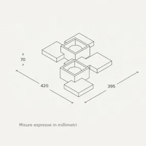 Sforzin Illuminazione SIDE T292 GX53 Plafonnier LED en plâtre