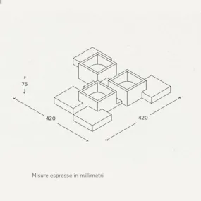 Sforzin Illuminazione SIDE T293 GX53 lámpara LED de techo de yeso