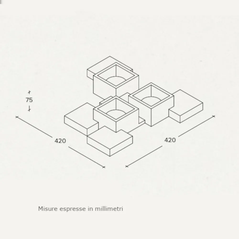 Sforzin Illuminazione SIDE T293 GX53 lámpara LED de techo de yeso