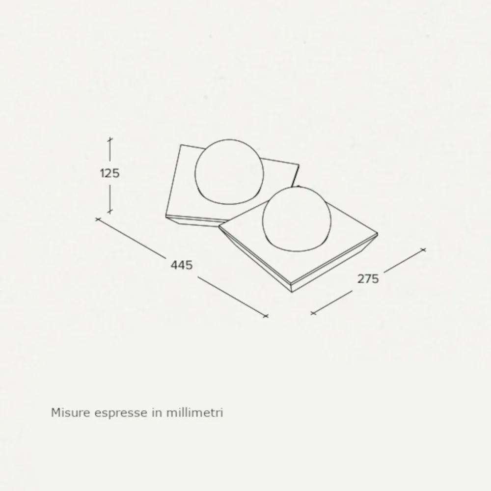 Deckenleuchte aus Sforzin-Gips CICLADI Beleuchtung T388 GX53 LED