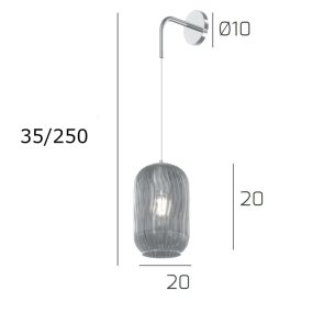 Applique moderne Top Light TENDER 1181 CR A FU E27 LED