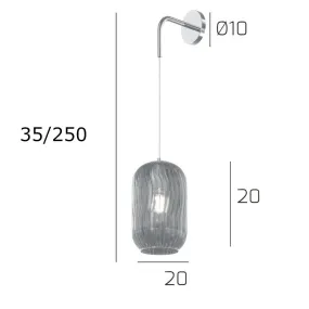 Moderne Wandleuchte Top Light TENDER 1181 CR A FU E27 LED