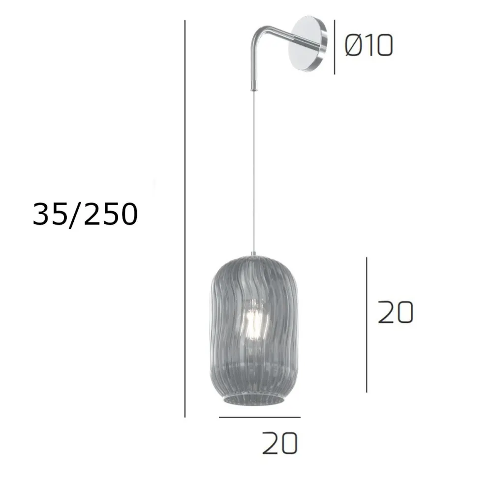 Moderne Wandleuchte Top Light TENDER 1181 CR A FU E27 LED
