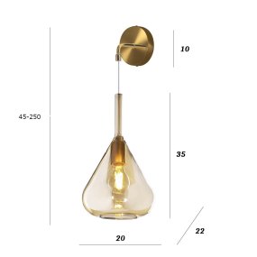 Lámpara de pared Classic Top Light KONA 1177 OS A AM