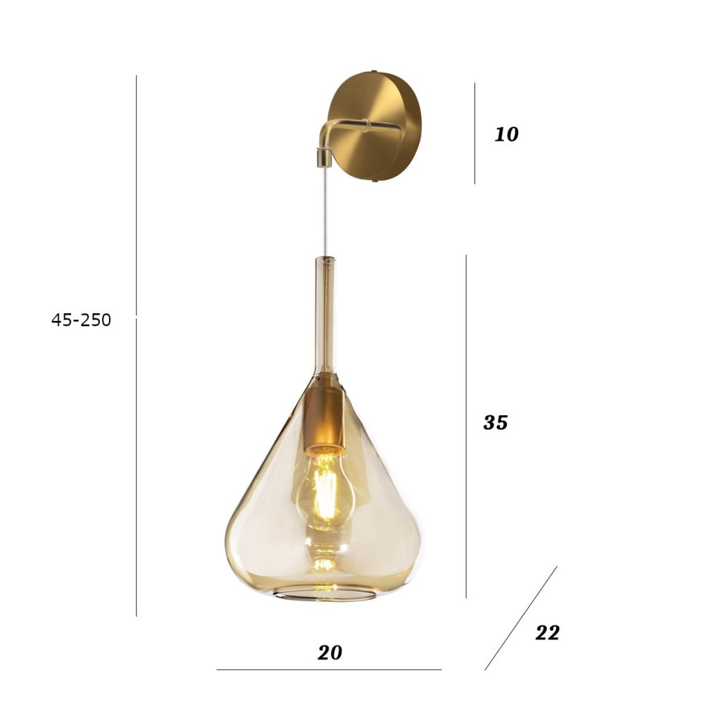 Lámpara de pared Classic Top Light KONA 1177 OS A AM