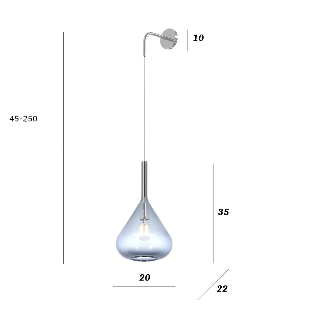 Aplique moderno Top Light KONA 1177 CR A BL