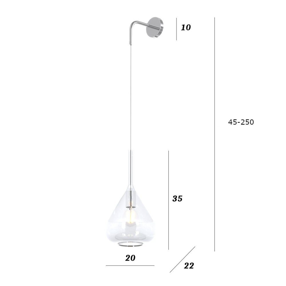 Applique moderne Top Light KONA 1177 CR A TR